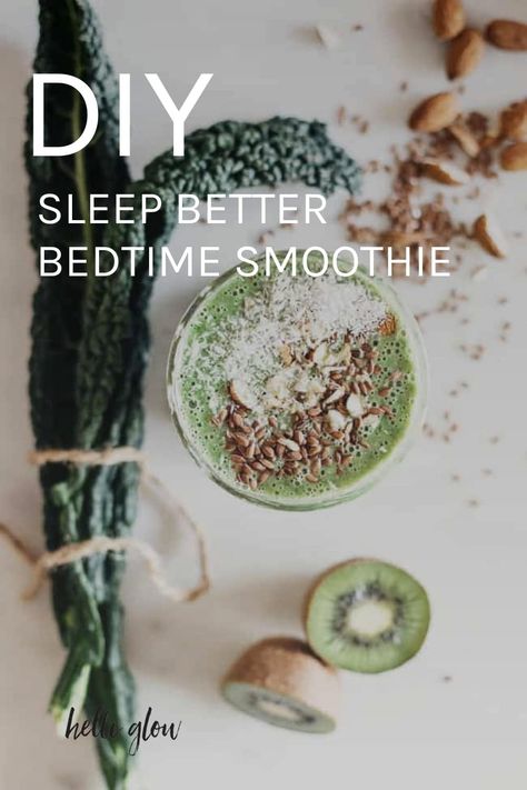 Get better beauty sleep with a calming bedtime smoothie recipe Foods For Better Sleep, Bedtime Smoothie, Bullet Recipes, Nutri Bullet, Sleep Smoothie, Drinks Healthy, Gut Brain, Sleep Issues, Delicious Drinks