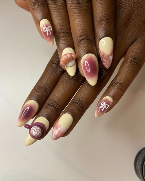 Fall in love with this sculpted nail set! 💅🏾✨ I used Hema-free gel polishes from @glitterbels in shades ‘Spice it Up,’ ‘Spa Day,’ and ‘Fruit Punch’ to create this soft blend with 3D details for extra flair. Topped off with their non-wipe top coat for that flawless shine! 🌸🔥 - Which shade is your fave? Let me know in the comments! 💖 - @glitterbels_ambassadors 🎀 - #NailArt #Glitterbels #HemaFree #3DNails #NailTech #NailInspo #gbtopsets #londonnailtech #nailinspo #nailsoftheday #westlondonnail... 3d Fall Nails, Fall Nails 3d, Nails 3d Gel, Fun Manicure, Nails 3d, London Nails, Pink Polish, Spice It Up, Soft Nails