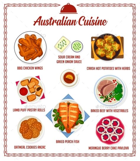 Typical Australian Food, Australian Food Recipes, Green Onion Sauce, Potatoes With Herbs, Australian Foods, Crash Hot Potatoes, Australian Party, Food Lessons, Chocolate Crackles