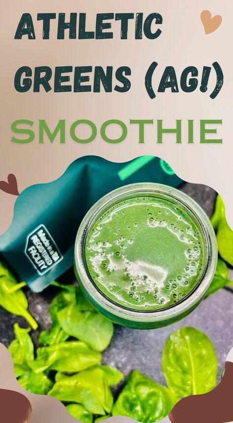 Athletic Greens Ag1 Smoothie Athletic Greens Smoothie, Greens Smoothie Recipe, Green Smoothie Protein, Green Powder Smoothie, Greens Smoothie, Smoothie Protein, Athletic Greens, Best Green Smoothie, Yummy Smoothie Recipes