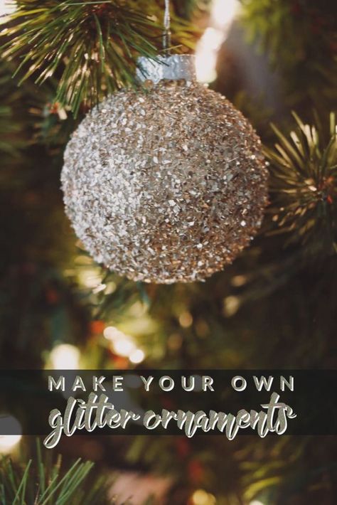 How To Glitter Ornaments, Diy Christmas Glitter Ornaments, Diy Glitter Christmas Ornaments, Filled Ornaments Diy, Glitter Filled Ornaments Diy, Diy Christmas Ornaments Glitter Balls, How To Make Glitter Ornaments, Diy Gold Ornaments, How To Make A Glitter Ornament