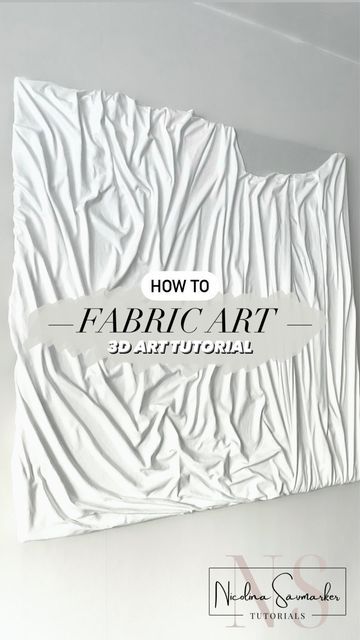 Diy Fabric Wall Art, Fabric Art Tutorials, Fabric Canvas Art, Diy Tableau, 3d Canvas Art, Diy Large Wall Art, Drywall Art, Wall Art Tutorial, Fabric Wall Decor