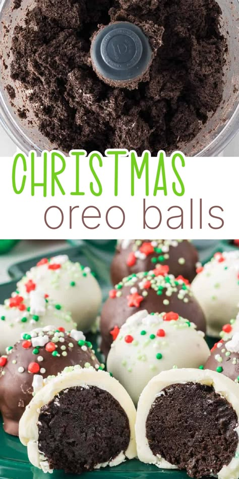 Oreo Truffle Reindeer, Reindeer Oreo Truffles, Oreo Peppermint Truffles, Easy To Make Holiday Treats, Christmas Oreo Bon Bons, Christmas Cake Balls Recipes, Christmas Brownies With Oreos, Cool Christmas Baking Ideas, Christmas Time Snacks