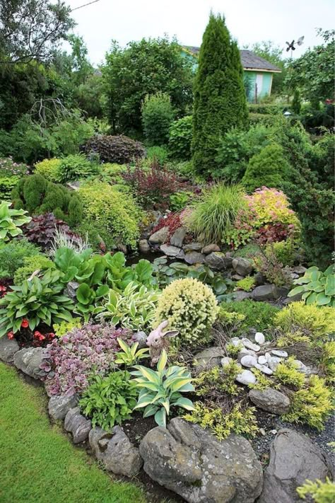 Garden Landscaping Design Ideas, Front Garden Landscape, Rock Garden Design, Sloped Garden, Rock Garden Landscaping, Have Inspiration, Garden Landscape Design, Beautiful Backyards, Landscaping With Rocks