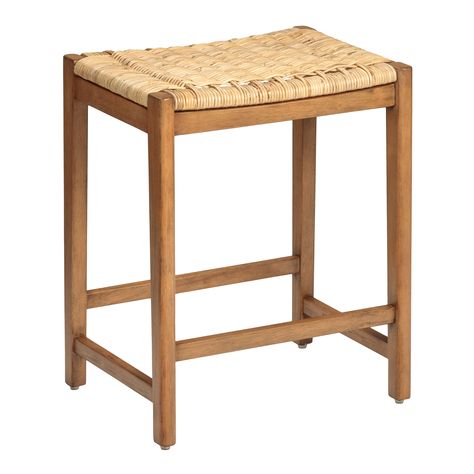 Amolea Wood and Rattan Backless Counter Stool - World Market Latest Kitchen Ideas, Woven Bar Stools, Counter Stools Backless, Wooden Bar Stools, Backless Bar Stools, Wood Bar Stools, Counter Height Stools, Kitchen Bar Stools, Wooden Bar