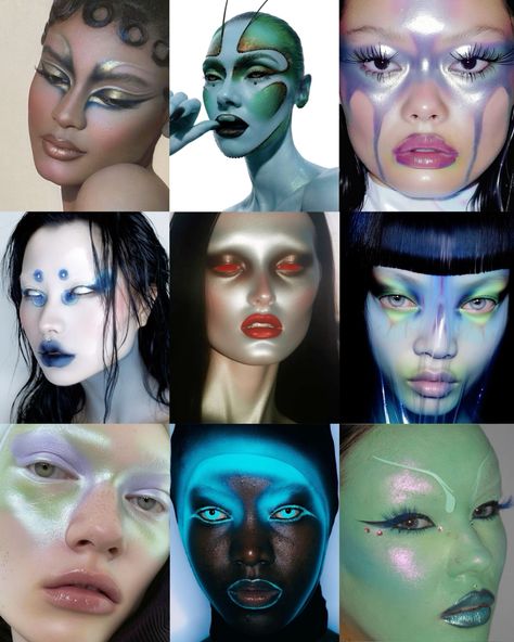 Alien Aesthetic Makeup, Easy Alien Makeup, Alien Makeup, Alien Aesthetic, Alien Spaceship, Creative Makeup, Aesthetic Makeup, Science Fiction, Make Up