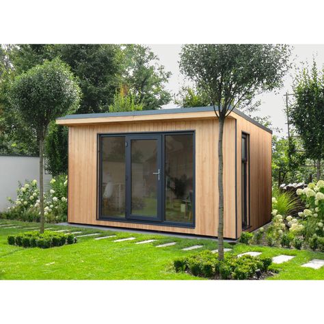 Forest Garden Garden Office Ideas, Tounge And Groove, Corner Summer House, Sips Panels, Interior Cladding, External Cladding, Structural Insulated Panels, Summer Houses, Insulated Panels