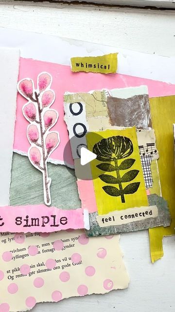 Susanne Randers, Køge, Denmark on Instagram: "A HAPPY MESS ON MY TABLE 🌷✂️ … and the beginning of yet another tiny art journal with my new @artfoamies in the main role 💖  I really try to keep it simple and only gather (and keep) the fodder pieces that speak to my heart. And luckily I have a lot to choose from - counting in @tiffanysimplysharpe’s watercolor botanicals,  @jenniferwilkinpenick’s embellished paper scraps, dotted paper inspired by @shaymichellestudios and a lot of beautiful gelli prints from @barbsmuckerstudio’s lessons in Fodder School 3 💕💕💕  I still have to pinch myself in the arm to know it’s for real that I actually have designed a series of stamps curated by @willa.wanders and @fodder.school - and I can’t wait to see what YOU will create with them, when they land in y Fodder School Project, Collage Fodder Ideas, Painty Papers, Fodder Art, Willa Wanders, Fodder School, Watercolor Botanicals, Collage Fodder, Journal Tutorials