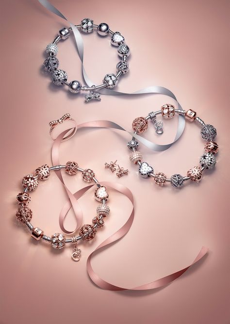 Pandora Rose Collection Artwork on Behance Pandora Charms Rose Gold, Fancy Bracelets, Print Campaign, Bracelets Pandora, Pandora Bracelet Designs, Bracelet Cartier, Pandora Bracelet Silver, Pandora Rose Gold, Bracelets For Sale