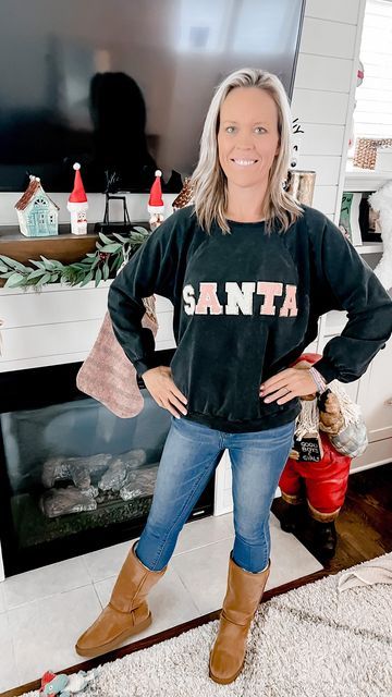 Nashville 🌟 Franklin 🌟 Travel 🌟 Style on Instagram: "I just can’t stop making the cutest Stoney Clover dupes - this sweatshirt was hanging in my closet, unworn - now I’ll be rocking it at every Christmas festivity around 🎅🏻 SANTA - everything I have used (minus my old sweatshirt) is linked in my Amazon storefront - All details on how to make these (so easy) are in my DIY highlight on my profile! Happy patching!!! #diy #stoneycloverdupe #santa #patchsweatshirts #christmassweatshirt #whatsold Diy Highlights, Old Sweatshirt, Stoney Clover, Tall Fashion, Amazon Storefront, Store Front, Christmas Sweatshirts, My Profile, Festive Christmas