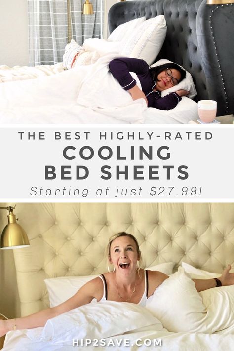 These 5 best cooling bed sheets can save you from suffering night sweats, menopause, or just because it’s so dang hot. As your body changes temperature through the night, these sheet sets can keep you cool by using moisture-wicking fabric that absorbs heat and we're sharing the best ones to buy! #bedsheets #coolingsheets #bedlinens #percale #linen #parachute #cuddledown #casaluna Best Bed Sheets To Buy, Hotel Sheets Bedding, Percale Bedding, Best Bed Sheets On Amazon, Bedding For Hot Sleepers, Cooling Sheets, Cooling Bedding, Cooling Sheets Bedding, Best Sheets For Hot Sleepers