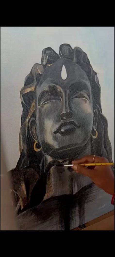 acrylic on canvas_Adidev painting by Pinky Adiyogi Shiva Painting, Adiyogi Shiva, Shiva Painting, Professional Artist, Acrylic On Canvas, Shiva, Art Work, Statue, India