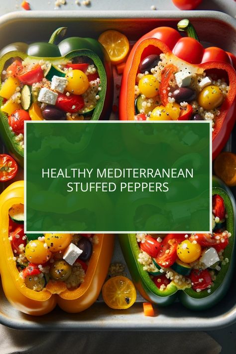 Discover a delicious pathway to healthy eating with our Gluten-Free Mediterranean Stuffed Bell Peppers. Bright, colorful, and bursting with flavor, these stuffed peppers are easy to make and a joy to eat. This healthy dish is perfect for families looking to enrich their meals while catering to dietary needs. Feel free to customize with your favorite veggies and spices, making every bite an uplifting experience of freshness. Get inspired and whip up this dish to fill your table with joy and color! Mediterranean Diet Recipes Stuffed Peppers, Mediterranean Stuffed Peppers, Mediterranean Diet Stuffed Peppers, Mediterranean Stuffed Eggplant, Mediterranean Diet For Dummies, Cooking Grains, Gluten Free Brands, Mediterranean Quinoa Salad, Mediterranean Diet Meal Plan