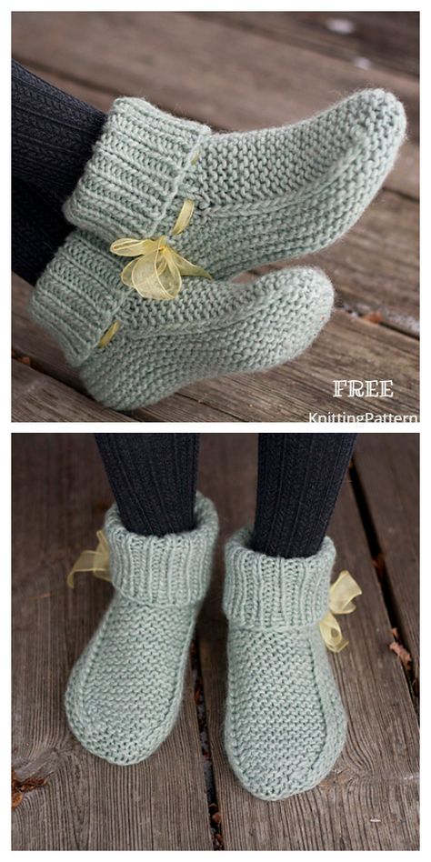 Slippers To Knit Free Pattern, Slipper Sock Knitting Patterns Free, Knit Slippers Adult Free Pattern, How To Knit Slippers, Bedsocks Knitting Pattern, Knitting Patterns Slippers, Free Knitted Slippers Pattern, Slipper Patterns Knitted, Knitting Patterns Slippers Free