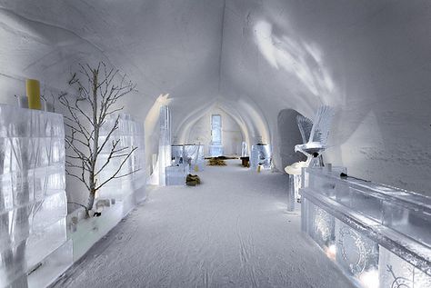 The Snow Cathedral at Kakslauttanen's Igloo Hotel in Finland Igloo Village, Best Bucket List, Village Hotel, Ice Hotel, Ice Castles, Ice Sculptures, To Infinity And Beyond, Hotel Lobby, Dream Destinations