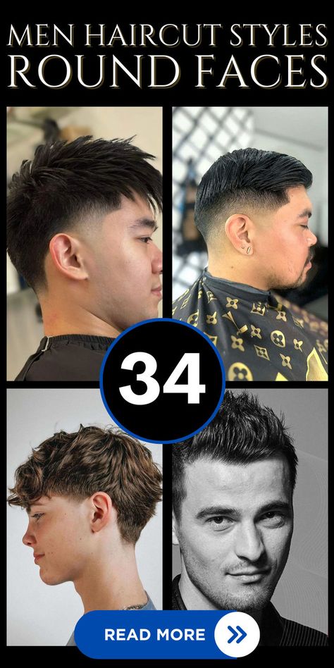 Elevate your style with 34 flattering men's haircut ideas for round faces! Explore trendy and tailored styles to enhance your look. #MensHaircuts #RoundFaces #StyleInspiration Short Hairstyle Men Round Face, Number 2 Haircut Men, Men Hair Round Face, Mens Haircut For Round Face, Mens Haircut Round Face Men, Short Haircut For Round Faces Men, Haircuts For Men With Big Heads, Mens Haircut Big Head, Men Haircut Styles For Round Face