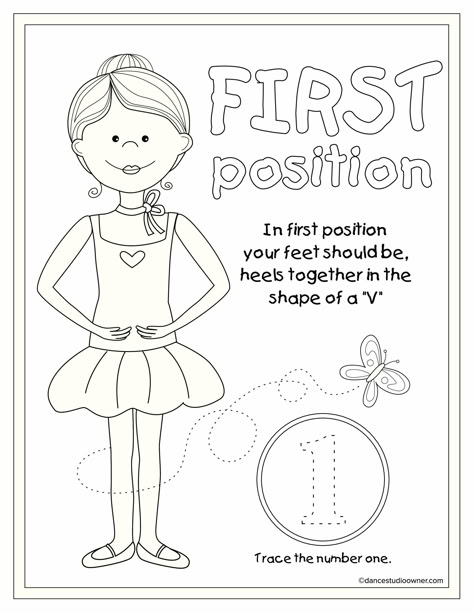 1st Position Coloring Page Ballerina Coloring, Ballet Crafts, Dance Coloring Pages, Ballerina Coloring Pages, Ballet Positions, Dance Crafts, Ballet Lessons, Toddler Dance, Teach Dance