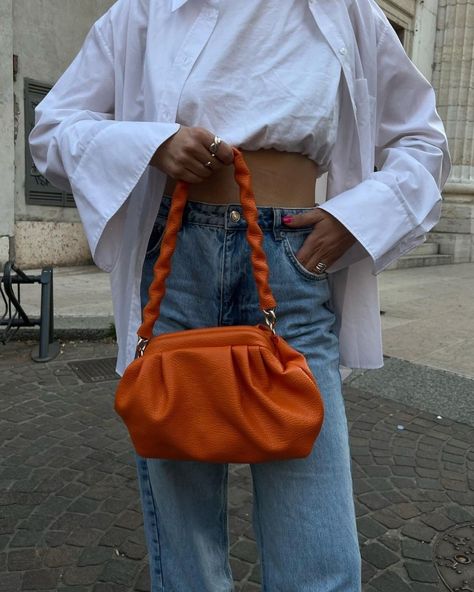 Orange Bag Aesthetic, Orange Handbag Outfit, Orange Handbag, Aesthetic Bags, Handbag Outfit, Bag Aesthetic, Bags Aesthetic, Orange Bag, Try Something New