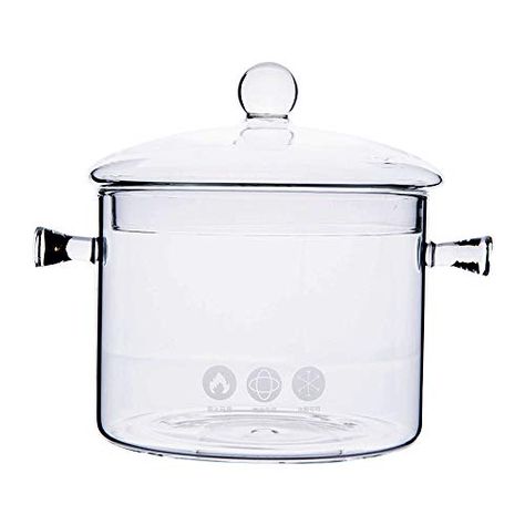 1.5L High Borosilicate Heat-resistant Glass Clear Pasta Instant Noodle Pot Pan Stew Cooker Baby Food Milk Sauce Hot Pot with Lid Mini Size Cookware Organizing Jars, Kitchen Equipment Storage, Glass Cookware, Cookware Design, Paella Pan, Kitchen Accesories, Instant Noodle, Professional Painters, Heat Resistant Glass