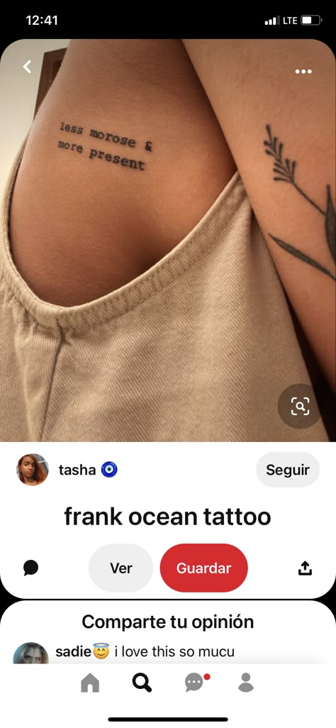 Pleasure Over Matter Tattoo Frank Ocean, Frank Ocean Lyric Tattoo, Frank Ocean Lyrics Tattoo, Frank Ocean Tattoo Lyrics, Frank Ocean Inspired Tattoos, Frank Ocean Tattoo Ideas, Godspeed Tattoo, Frank Ocean Tattoo, Frank Ocean Quotes