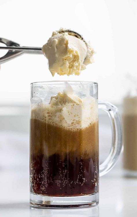 A Root Beer Float is a refreshing summertime treat made with vanilla ice cream topped with root beer, whipped cream, and a cherry on top. Root Beer Float, Classic Root Beer Float, Best Root Beer for Root Beer Float, How to Make Root Beer Float, July 4th Drink Recipes, Float Recipes, drinks, beverages, floats, i am baker, iambaker Chocolate Milk Powder, Beer Ice Cream, Float Recipes, Homemade Egg Noodles, Recipes Drinks, Vodka Lemonade, Frozen Hot Chocolate, I Am Baker, Capstone Project