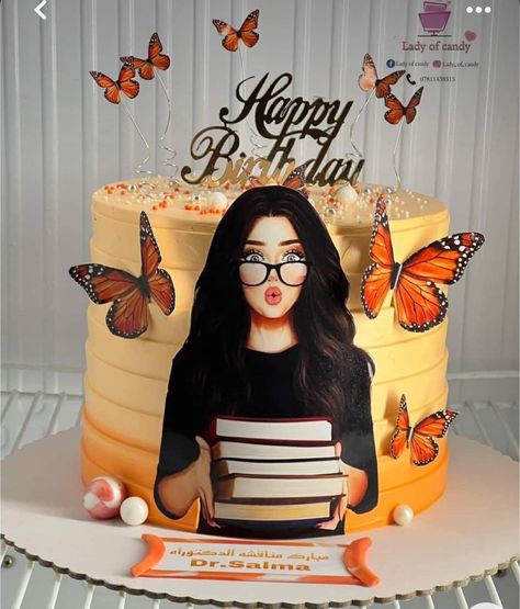 Teacher Theme Cake Design, Teacher Theme Cake, Teacher Birthday Cake, Diy Cake Topper Printable, Birthday Cake For Women Simple, Picture Cake, Barbie Doll Birthday Cake, Butterfly Birthday Party Decorations, Autumn Cake