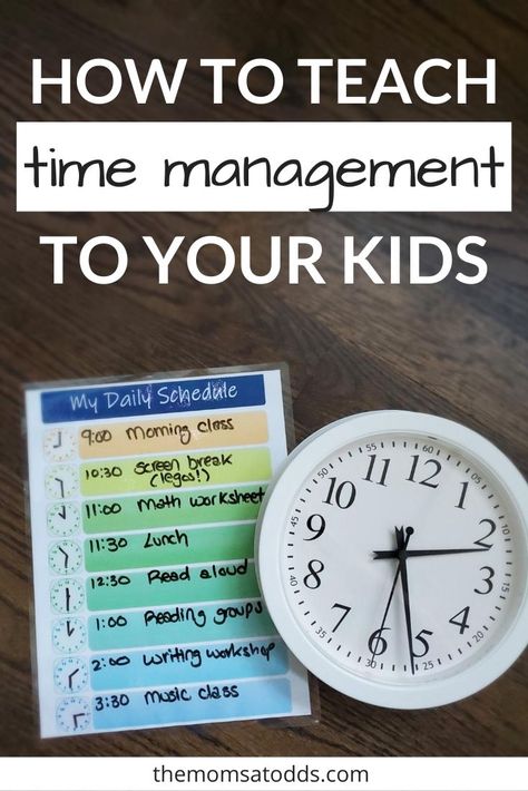 How to Teach Time Management for Elementary Students Free Printable Daily Planner, Time Management Activities, Time Management Techniques, Learning At Home, Printable Daily Planner, Kids Schedule, Kids At Home, Teaching Time, Time Management Strategies