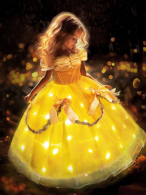 PRICES MAY VARY. Magical Light Up Dress Bring your little princess's dreams to life with UPORPOR's enchanting light up princess costume. This costume features a magical design adorned with sparkling lights that will captivate every one Our princess dress is made of 85% polyester and 15% cotton won't make your daughter's skin Hidden LED Strip Unlike other light up princess dresses that require DIY assembly, our princess dress has the LED strip concealed within the lining of the skirt, so you don’ Princess Costumes For Girls, Princess Fancy Dress, Toddler Fancy Dress, Toddler Princess Dress, Dress Up Clothes, Magical Princess, Princess Halloween Costume, Princess Dress Kids, Fancy Dress Up