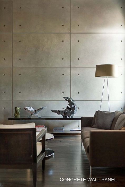 Concrete Walls Interior, Leather Wall Panels, Concrete Wall Texture, Concrete Wall Panels, Concrete Effect Paint, Concrete Interiors, Tv Wand, Cement Wall, Interior Wall Decor