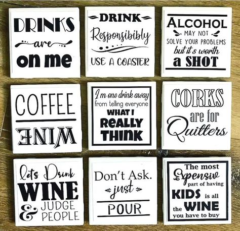 Funny Drink Coasters Tile Coasters for Happy Hour, Cocktail Hour and Home Decor - Etsy Canada Funny Coasters Sayings, Funny Coaster Quotes, Laser Coasters, Coaster Sayings, Wine Glass Quotes Funny, Cricut Coasters, Coaster Svg, Wood Coasters Diy, Xtool F1