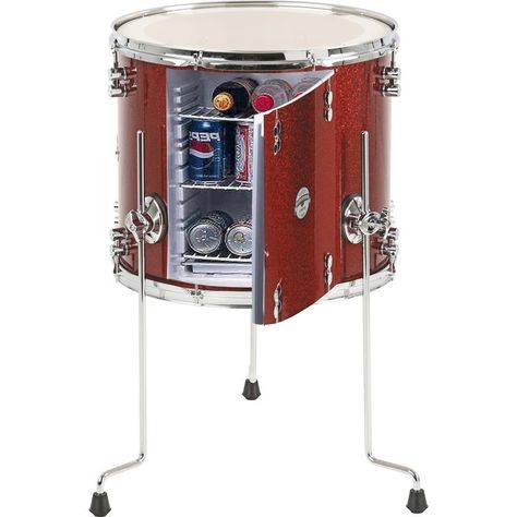 Floor Tom Refrigerator - cool!!! Music Furniture, Drum Room, Drums Art, Music Room Decor, Music Decor, Music Themed, Mini Fridge, Drum Kits, Music Studio