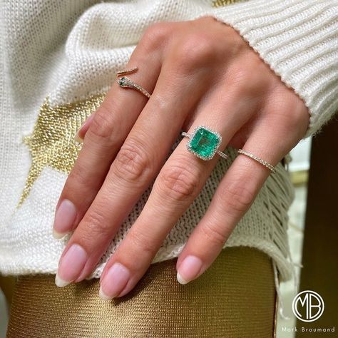 Columbian Emerald Engagement Ring, Light Green Emerald Ring, Engagement Ring Emerald Green, Green Ruby Ring, Emerald Cut Ruby Ring, Emerald Halo Ring, Emerald Oval Engagement Ring, Engagement Ring With Emerald Accents, Emerald Cut Emerald Engagement Ring