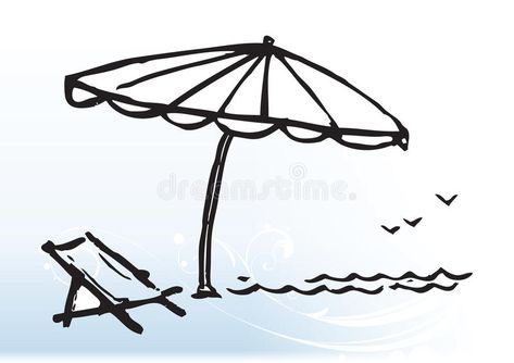 Beach culture. Hand drawn illustration of a beach chair and a beach umbrella , #Aff, #Hand, #drawn, #Beach, #culture, #chair #ad Beach Umbrella Tattoo, Beach Umbrella Illustration, Umbrella Tattoo, Umbrella Drawing, Umbrella Illustration, Cat Design Illustration, Sand Drawing, Pool Umbrellas, Scene Drawing