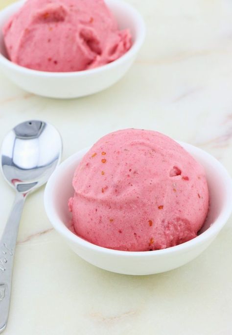 Raspberry Sherbet Recipe, How To Make Sherbert Ice Cream, Food Processor Ideas, Aip Lifestyle, Raspberry Sherbert, Raw Dairy, Raspberry Banana, Sherbet Ice Cream, Sherbet Recipes