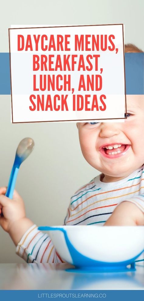 It's essential to provide balanced and nutritious meals for children in daycare. We are responsible for such a high percentage of their meals. Serving kids quality meals is a huge part of running a home daycare. Here's a week's worth of daycare menus, breakfast, lunch, and snack. Childcare Lunch Ideas, Meals For Preschoolers, Daycare Food Prep, Preschool Meal Plan, Daycare Food Program Meals, Day Care Lunches, Lunch Ideas For Daycare Kids, Breakfast For Daycare, Home Daycare Menu Ideas