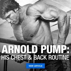 Everyone knows that  Everyone knows that Arnold lived for the pump and this chest and back superset was his favorite workout to get both results and a hardcore pump. #arnold #chest #exercises #pump #routine Back Superset, Superset Chest, Chest Back Workout, Arnold Schwarzenegger Workout, Arnold Workout, Back Routine, Chest And Back Workout, Chest Exercises, Chest Workouts