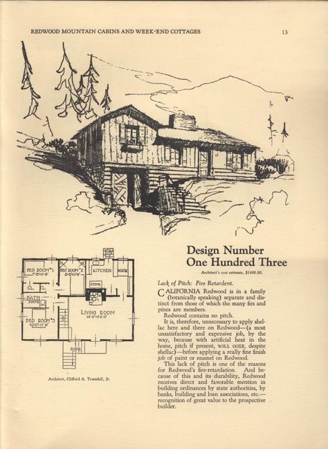 Mountain Home Exterior, California Architecture, Architecture Blueprints, Mountain Cabins, Create Floor Plan, Cabin Floor, Cabin Floor Plans, Vintage House Plans, Small House Floor Plans