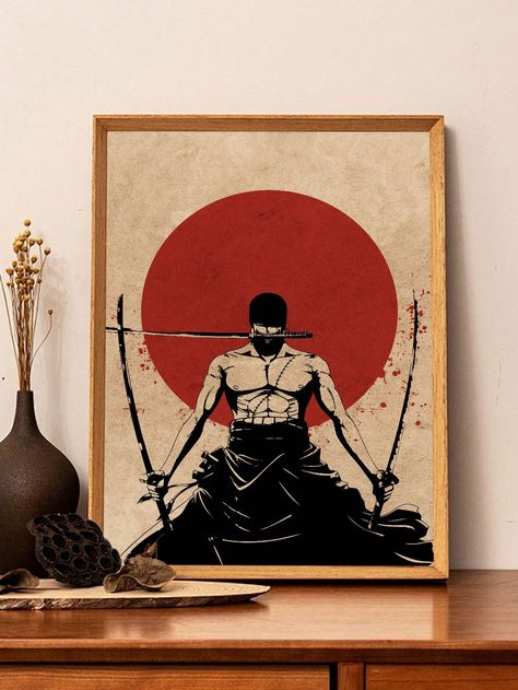 1pc Canvas Print Poster, Japanese Vintage Poster, Anime Samurai, Red Sun, Wall Decor For Entryway Hallway, Living Room Bedroom Headboard Sofa Background, Replaceble Artwork (No Frame), Max Size 90*130cm, Acrylic Standee Frame, Wood Dowel Hanging Scroll (With Simple Scroll Frame), Art Gift, Home Decor, PVC Tube Safe Packaging Multicolor    Canvas  Unframed Painting,Hanging Painting,Framed Picture,Scroll Painting,Fabric painting   Home Decor, size features are:Bust: ,Length: ,Sleeve Length: Anime Samurai, Sun Wall Decor, Scroll Painting, Painting Fabric, Poster Anime, Pvc Tube, Hanging Paintings, Red Sun, Sun Art