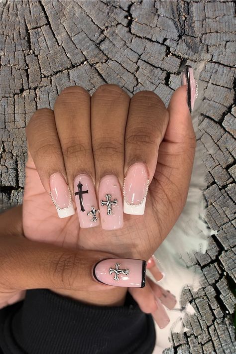 Channeling some divine energy with this stunning cross-design on my nails! 💅🙏 Feeling blessed and ready to conquer the day with a touch of faith and style. ✨ Feeling Blessed, Divine Energy, Cross Design, My Nails, Cross Designs, Nail Design, Acrylic Nails, Projects To Try, The Day