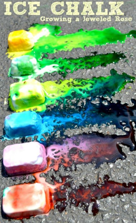 Ice Chalk Sidewalk Paint Recipe, Sidewalk Chalk Recipe, Ice Chalk, Diy Kid Activities, Play Food, Easy Crafts For Kids, Fun Activities For Kids, Water Activities, Activities To Do