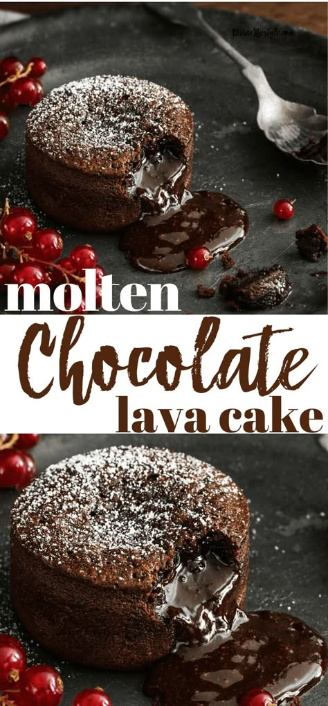 Chocolate Molten Lava Cake Recipe Dessert Divine Lifestyle Molten Lava Cakes Recipe, Lava Cake Recipe, Chocolate Lava Cake Recipe, Molten Chocolate Lava Cake, Lava Cake Recipes, Molten Lava Cakes, Molten Chocolate, Slow Cooker Desserts, Molten Lava