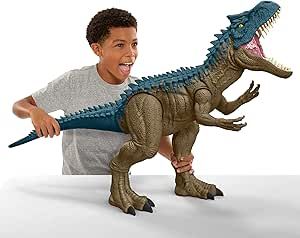 Amazon.com: Mattel Jurassic World Super Colossal Allosaurus Action Figure, Extra Large Dinosaur Can Swallow 20 Mini Figures, 38-inch Long XL Action Play Toy : Toys & Games Dinosaur Figures, Largest Dinosaur, Chaos Theory, Dinosaurs Figures, Tyrannosaurus Rex, Play Toys, Animal Figures, Jurassic World, Jurassic Park