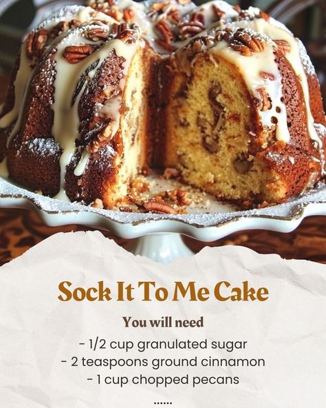 Luscious Recipes | Sock It To Me Cake | Facebook Sock It To Me Cake Recipe Betty Crocker, Bundt Cakes Using Boxed Cake Mixes, Sock It To Me Cake Recipe Duncan Hines, Sick It To Me Cake Recipe, Sockittome Cake Recipes, Sock It To Me Cake, Sock It To Me Cake Recipe From Scratch, Sock It To Me Cake Recipe, How To Make Socks