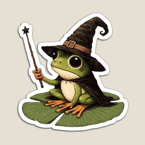 Get my art printed on awesome products. Support me at Redbubble #RBandME: https://www.redbubble.com/i/magnet/Witchy-Frog-by-Artvistavault/163715025.TBCTK?asc=u Witchy Frog, Frog Witch, Frog Design, The Conjuring, Dad Hats, Colorful Prints, Awesome Products, Magnets, Witch