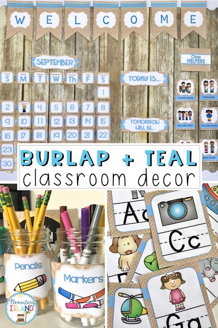 Teal Classroom Decor, Teal Classroom, Burlap Classroom Decor, Burlap Classroom, Nature Classroom, Holiday Classroom Activities, Farmhouse Classroom, Full Calendar, Summer Dreaming