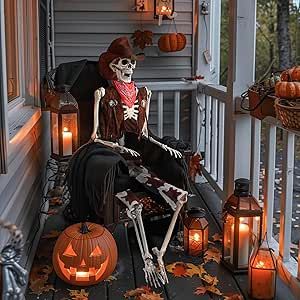 Full Body Skeleton, Skeleton Poses, Life Size Skeleton, Body Skeleton, Posable Skeleton, Cowboy Skeleton, Halloween Western, Horror Room, Realistic Skull