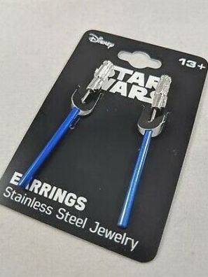 Star Wars Luke Lightsaber Earrings Blue Licensed Stainless Steel Jewelry ✨✨ #starwarshighend #starwarsjewelry #pendant Lightsaber Earrings, Luke Lightsaber, Star Wars Jewelry, Fandom Jewelry, Star Wars Luke, Jewelry Star, Earrings Blue, Lightsaber, Star Wars Art