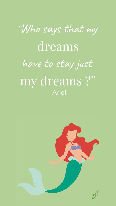 Inspirational Quotes Positive Disney, Ariel Quotes, Disney Characters Quotes, Process Quotes, Life Quotes Disney, Fairytale Quotes, Beautiful Disney Quotes, Programming Quote, Cute Disney Quotes