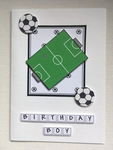 Football Birthday Cards, Men's Cards, Soccer Cards, Homemade Birthday Cards, Masculine Birthday Cards, Birthday Cards For Boys, Bday Cards, Boy Cards, Football Birthday