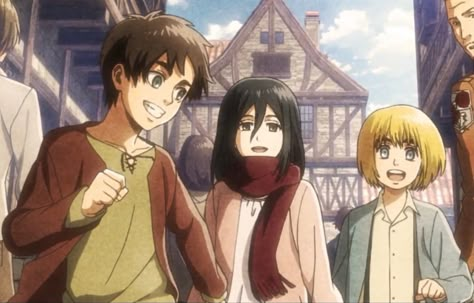 Aot Screenshots, Mikasa X Eren, Aot Armin, Miss The Old Days, Creator Studio, Eren And Mikasa, Attack On Titan Season, Anime Crafts, Dark Art Illustrations